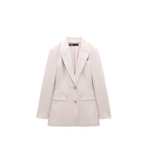 ZARA  TAILORED STRAIGHT FIT BLAZER BEIGE-PINK SIZE S | 7901/234